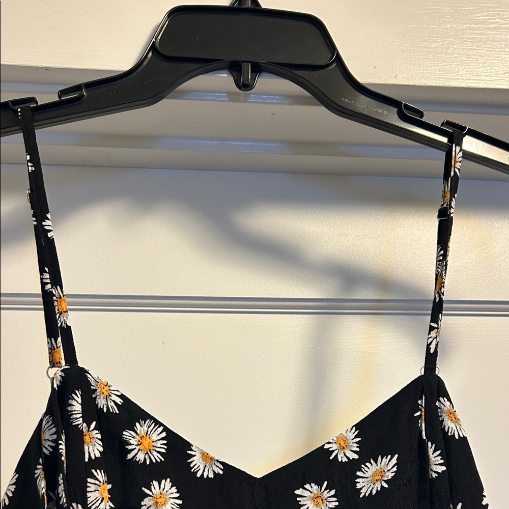 Calvin Klein Jeans Black Daisy Print Spaghetti Strap Dress - Size L, NWOT - Picture 4 of 14